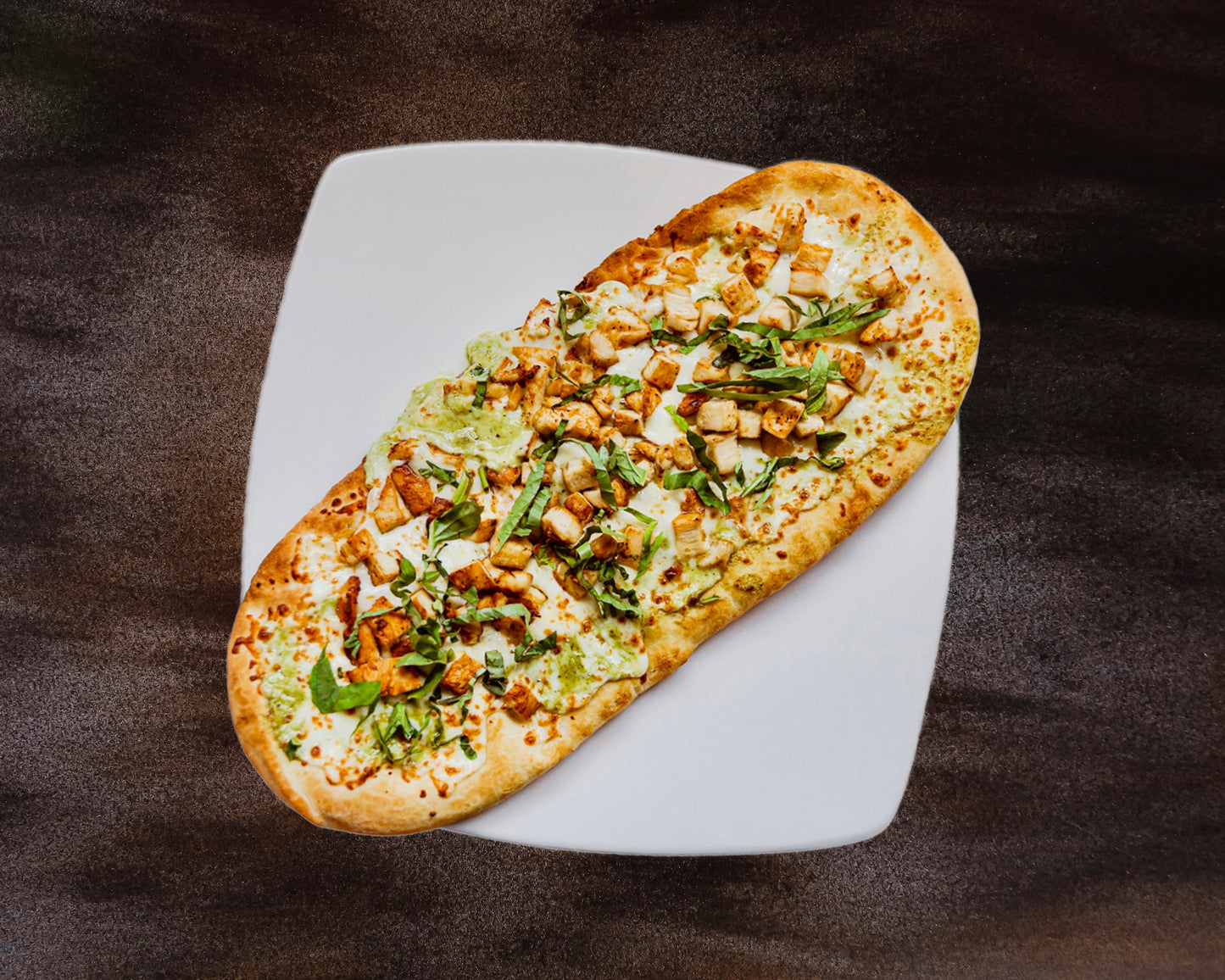 CG Chicken Pesto Alfredo Flatbread Pizza