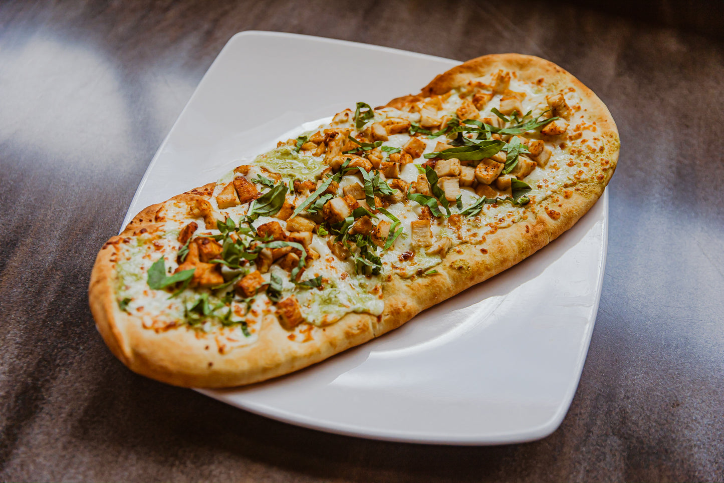 CG Chicken Pesto Alfredo Flatbread Pizza
