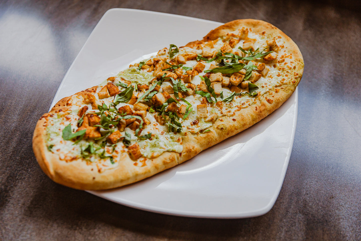 CG Chicken Pesto Alfredo Flatbread Pizza