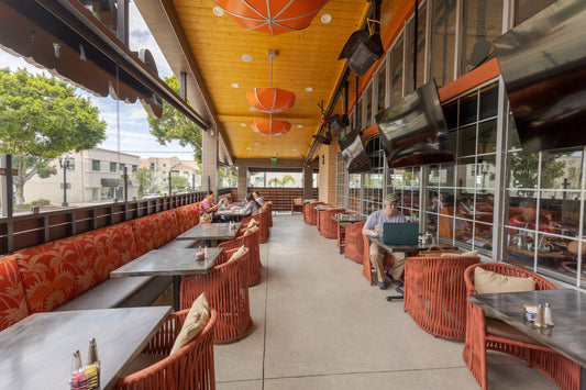 The kitchen and dining room at California Grill & Bar in Whittier