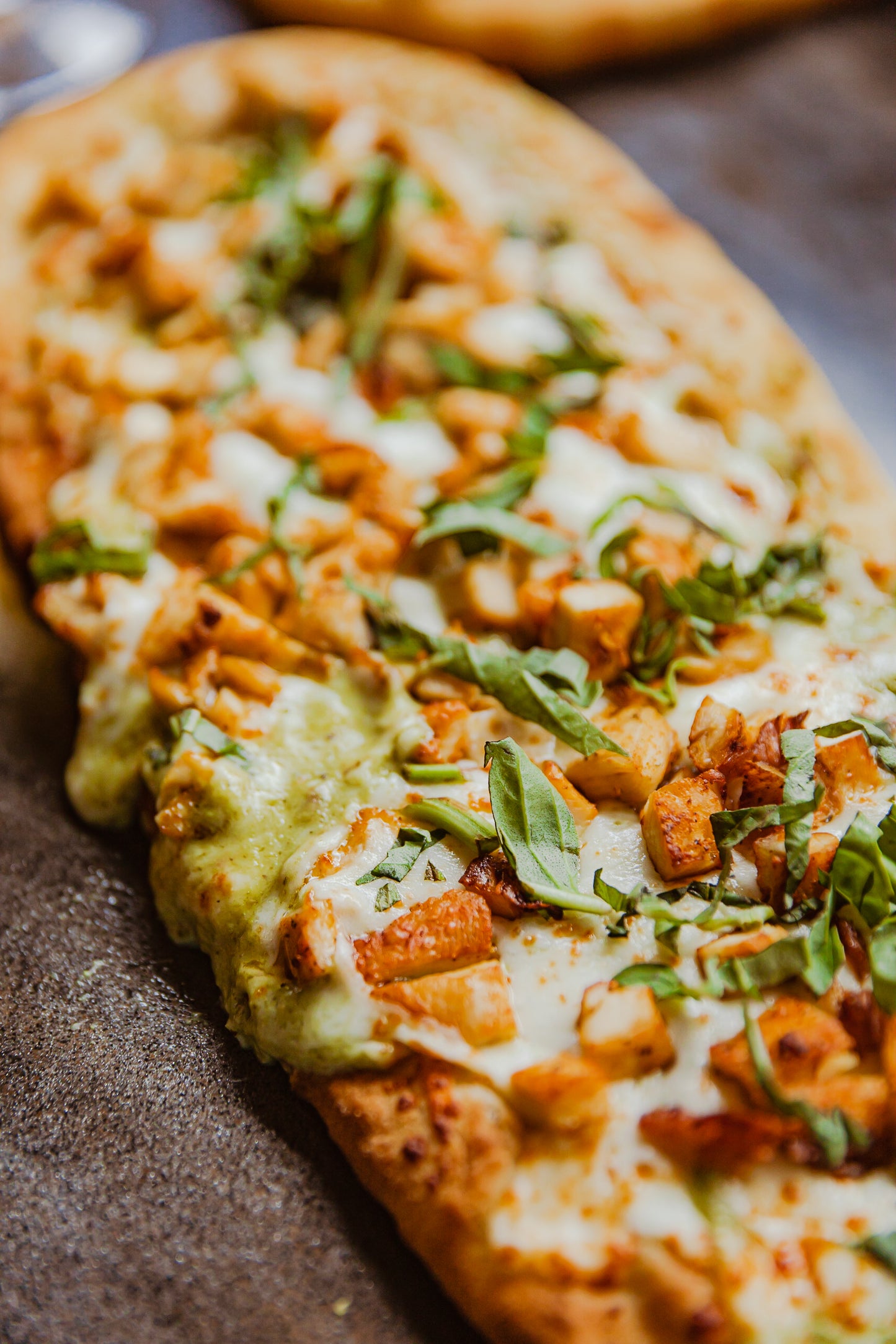 CG Chicken Pesto Alfredo Flatbread Pizza