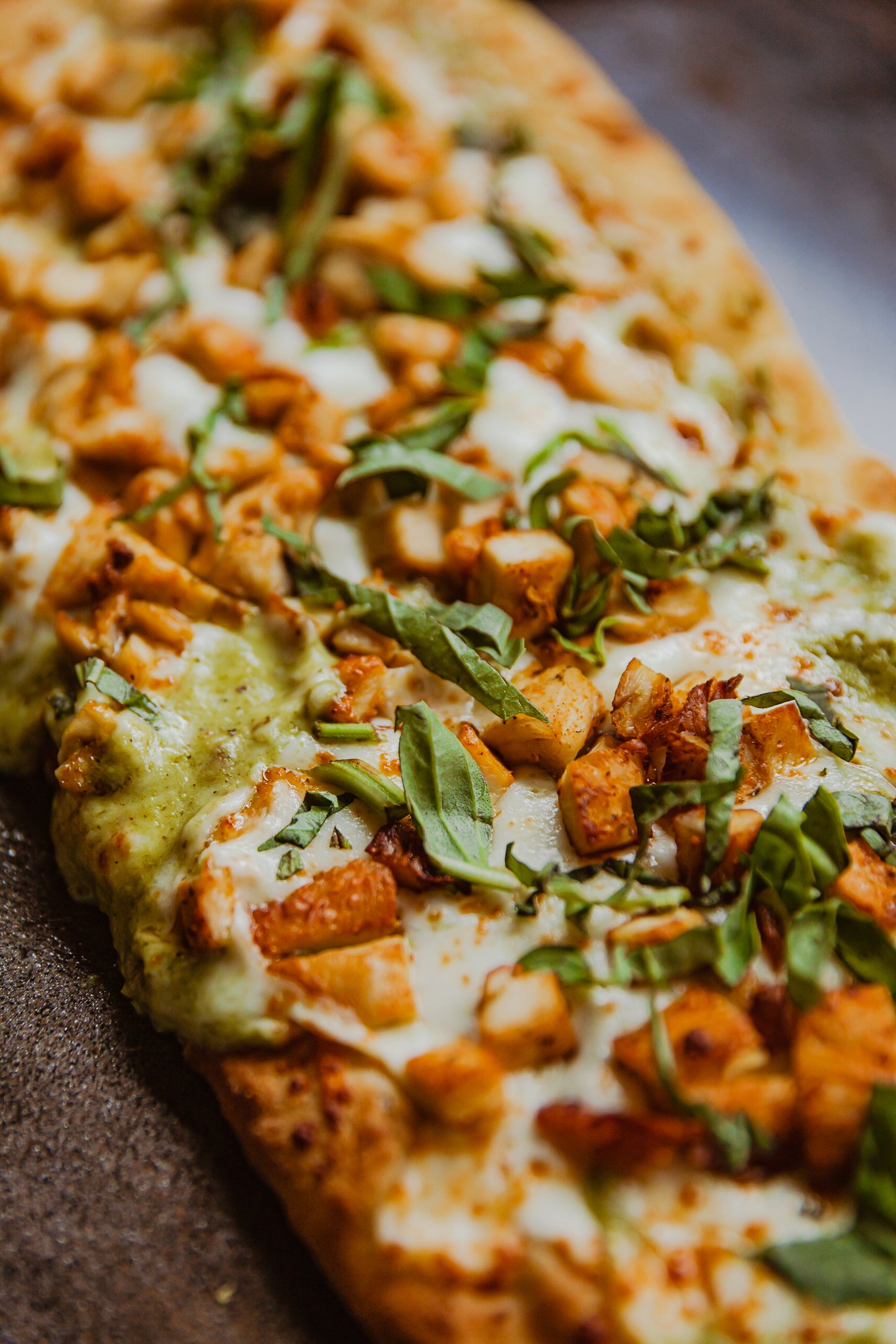 CG Chicken Pesto Alfredo Flatbread Pizza