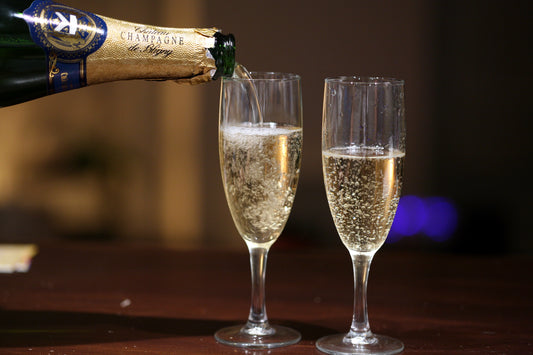 Sparkling wine being poured into a glass