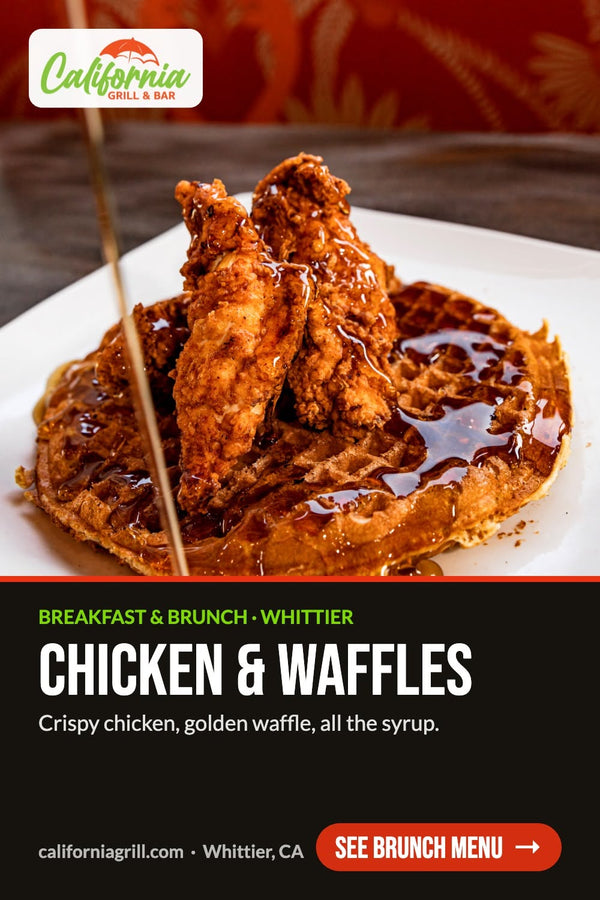 Chicken and waffles at California Grill & Bar in Whittier
