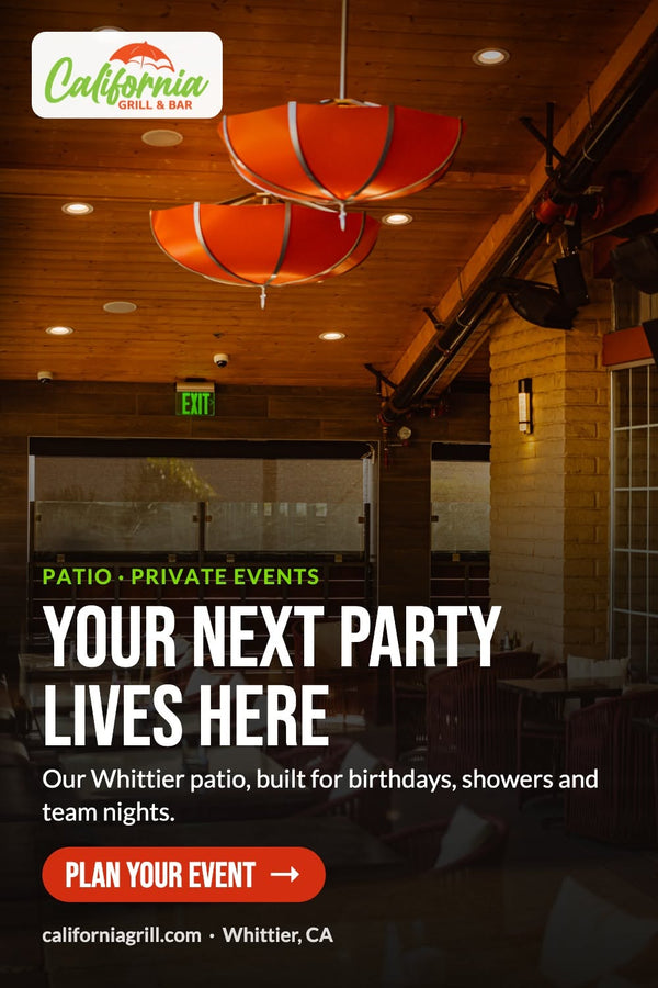 Private event patio at California Grill & Bar in Whittier