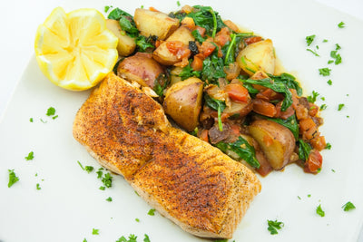 Mediterranean Salmon dinner at California Grill & Bar in Whittier