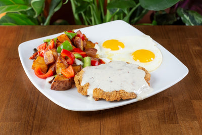 Country Fried Steak and eggs at California Grill & Bar in Whittier